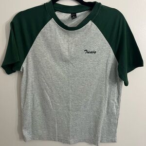 Green and Gray raglan tshirt women’s medium